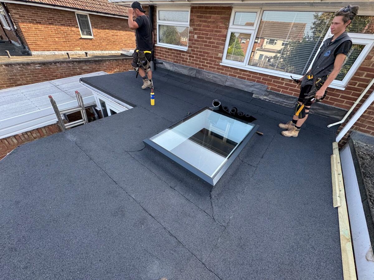 Flat Roof Skylight Complete by Ikon Roofing