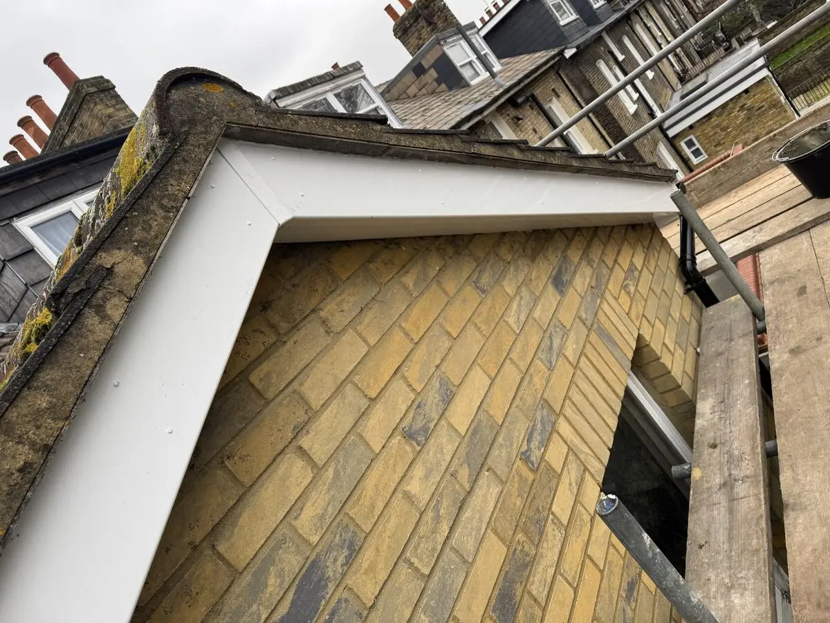 New UPVC soffit boards on gable end