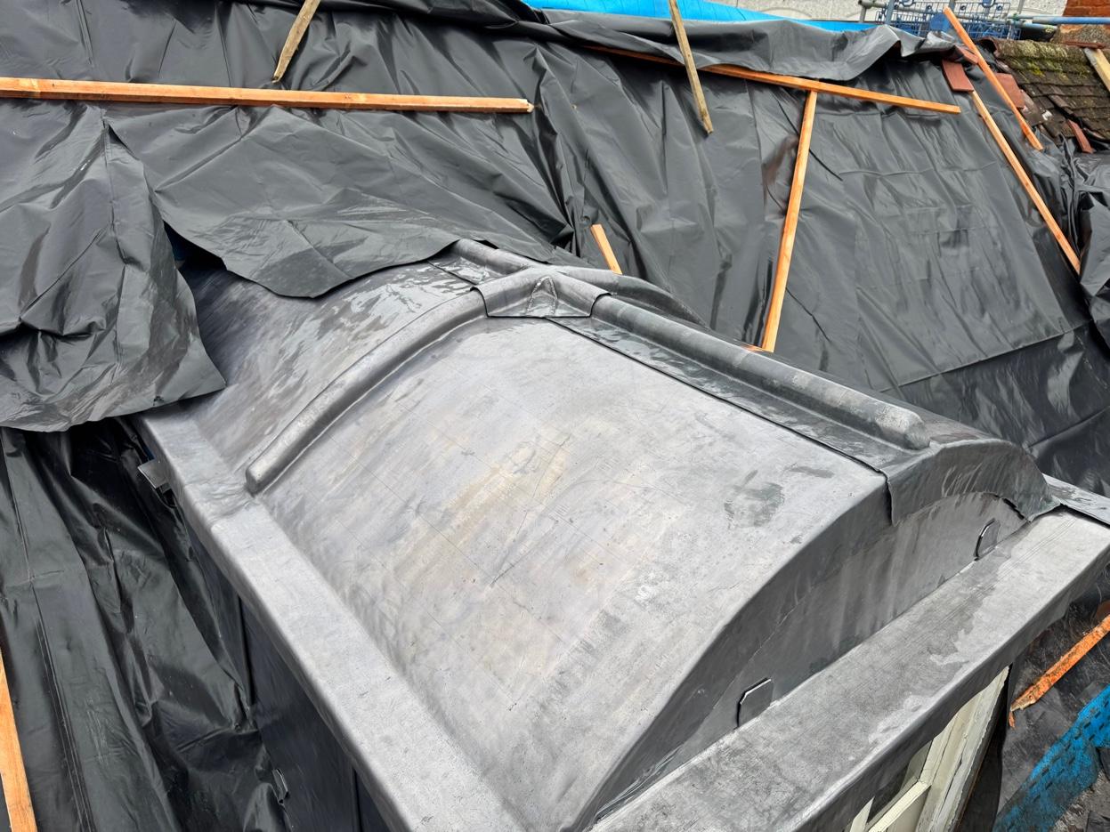 Lead dormer top and ridge detail