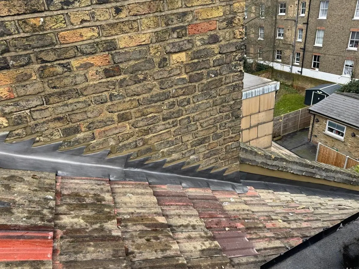 Lead stepped flashing detail