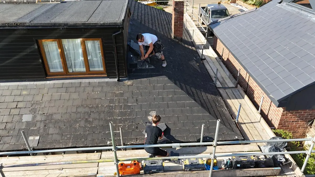 Slating in Progress — Aerial